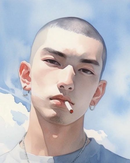 Anh avatar Tiktok chat nam dau troc deo khuyen tai