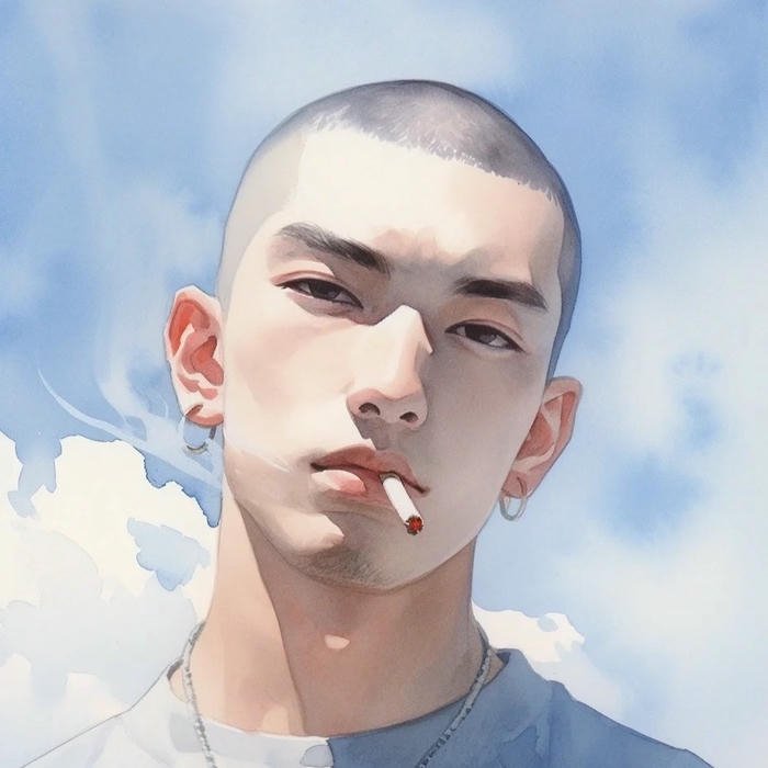 Anh avatar Tiktok chat nam dau troc deo khuyen tai