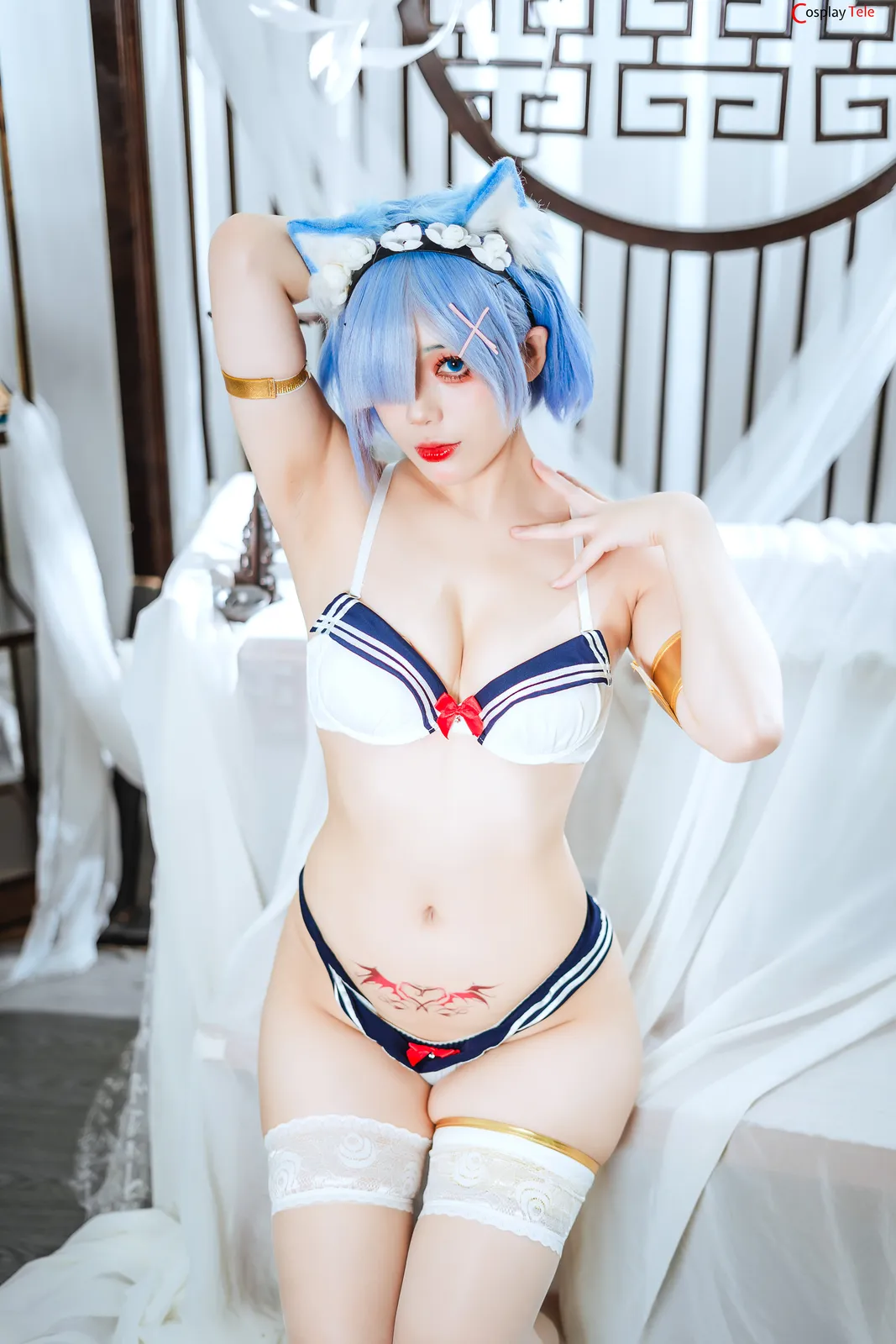 Hoshilily cosplay Rem Cheongsam 48